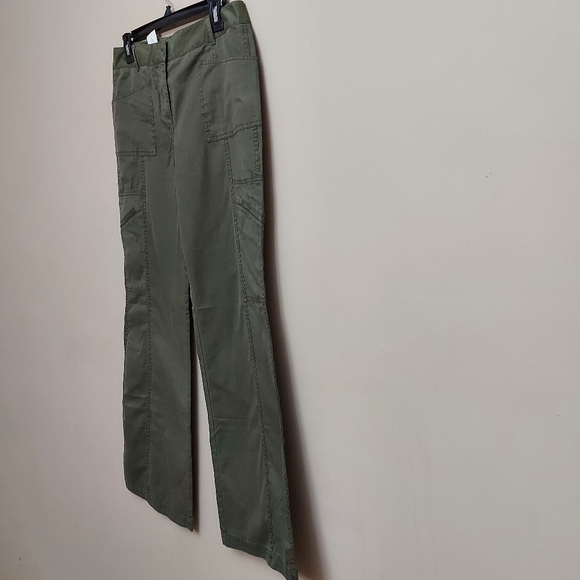 Ann Taylor Loft straight leg high waist cargo khaki pants - Picture 3 of 8
